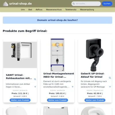 Screenshot urinal-shop.de