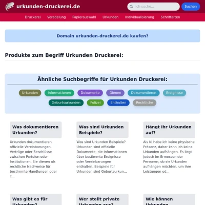 Screenshot urkunden-druckerei.de