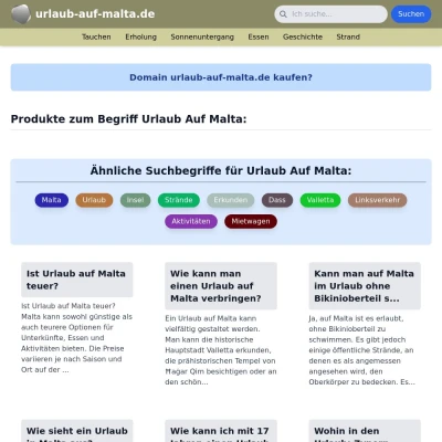 Screenshot urlaub-auf-malta.de