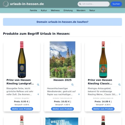 Screenshot urlaub-in-hessen.de