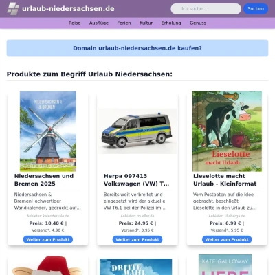 Screenshot urlaub-niedersachsen.de