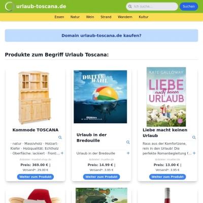 Screenshot urlaub-toscana.de