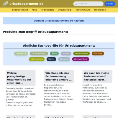 Screenshot urlaubsapartment.de