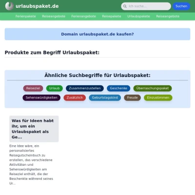 Screenshot urlaubspaket.de