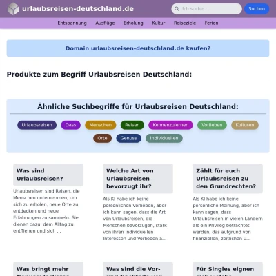 Screenshot urlaubsreisen-deutschland.de
