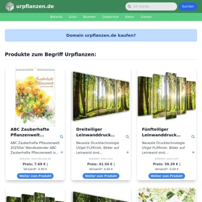 Screenshot urpflanzen.de