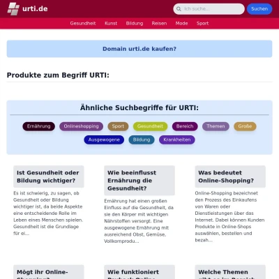 Screenshot urti.de