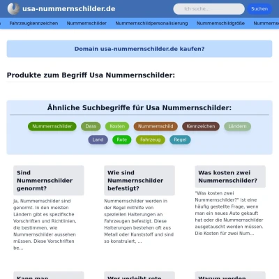 Screenshot usa-nummernschilder.de