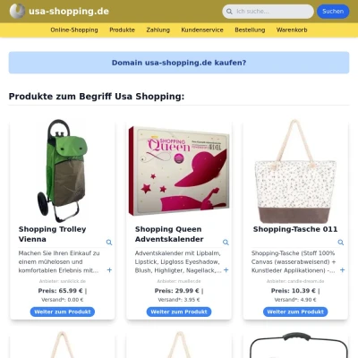 Screenshot usa-shopping.de