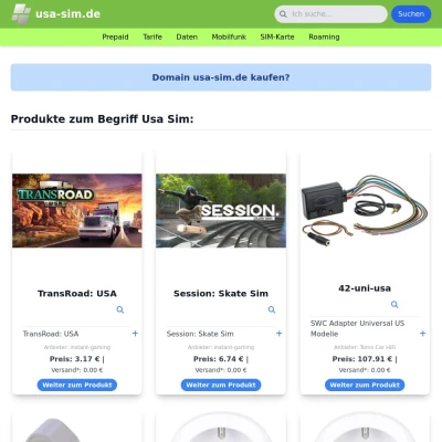 Screenshot usa-sim.de