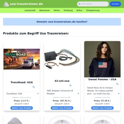 Screenshot usa-traumreisen.de