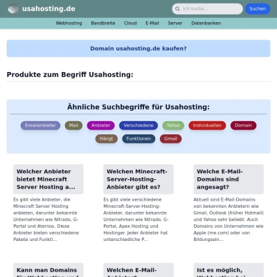 Screenshot usahosting.de