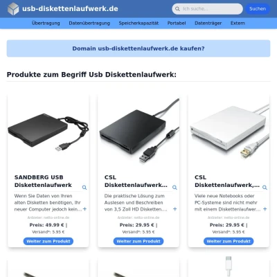 Screenshot usb-diskettenlaufwerk.de