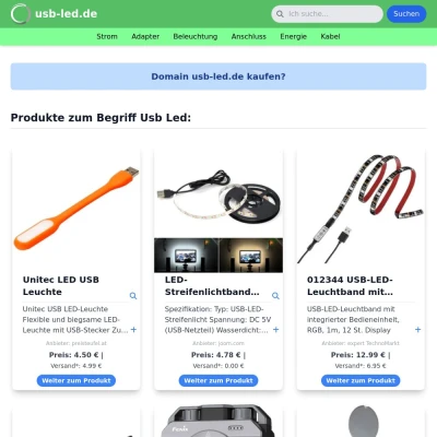 Screenshot usb-led.de