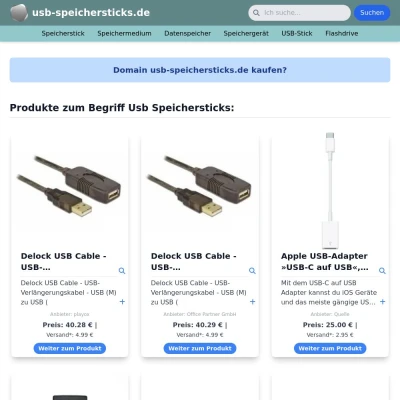 Screenshot usb-speichersticks.de