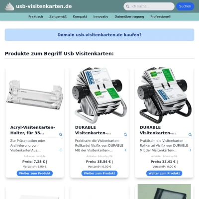 Screenshot usb-visitenkarten.de
