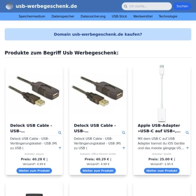 Screenshot usb-werbegeschenk.de