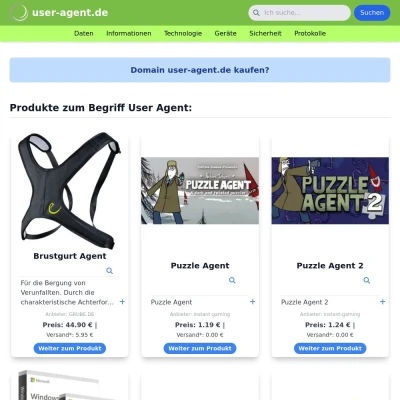 Screenshot user-agent.de