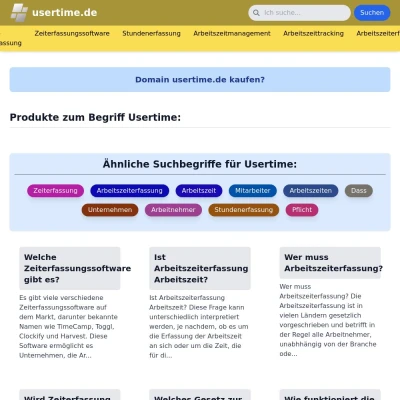 Screenshot usertime.de