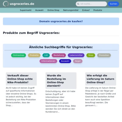 Screenshot usgroceries.de