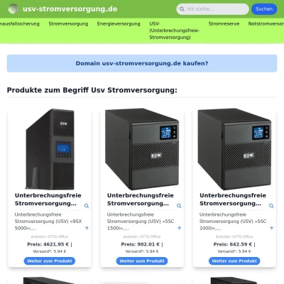 Screenshot usv-stromversorgung.de