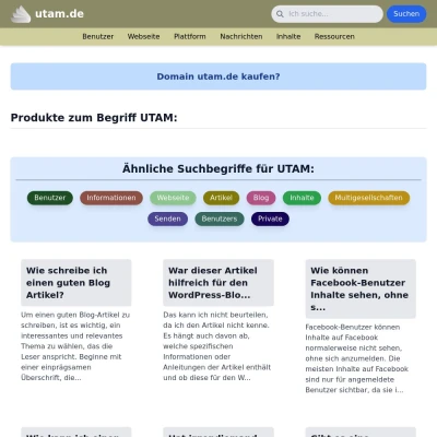 Screenshot utam.de