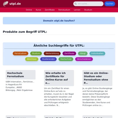 Screenshot utpl.de