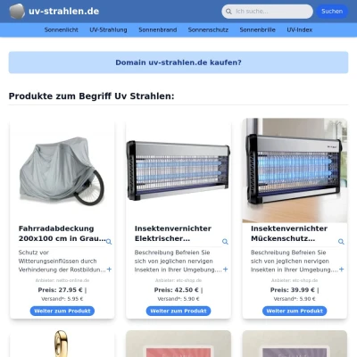 Screenshot uv-strahlen.de