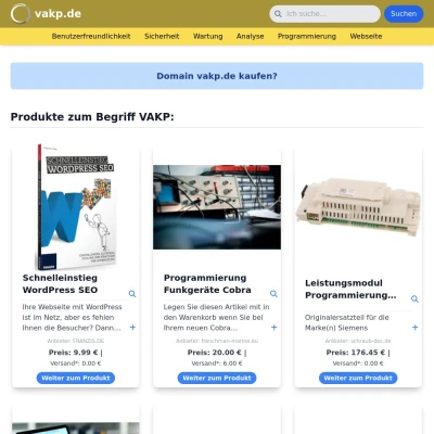 Screenshot vakp.de