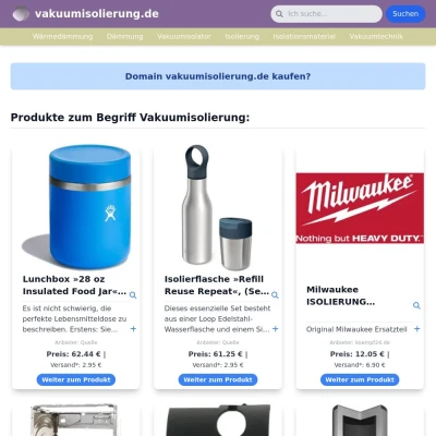 Screenshot vakuumisolierung.de