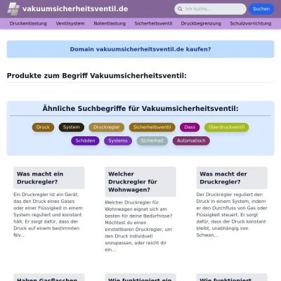 Screenshot vakuumsicherheitsventil.de