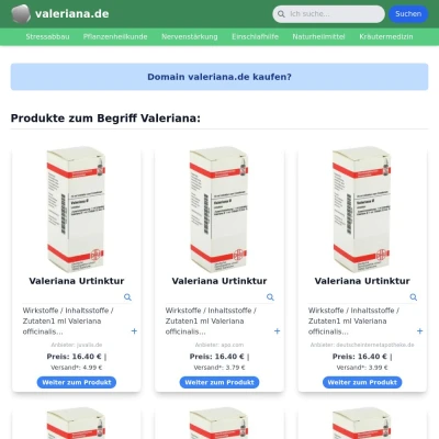 Screenshot valeriana.de