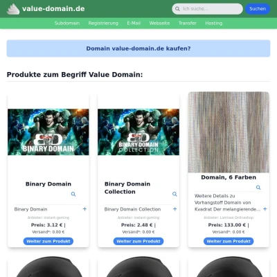 Screenshot value-domain.de