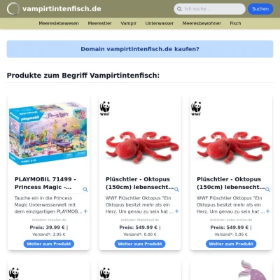 Screenshot vampirtintenfisch.de