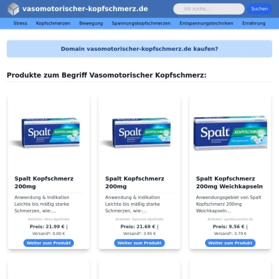 Screenshot vasomotorischer-kopfschmerz.de