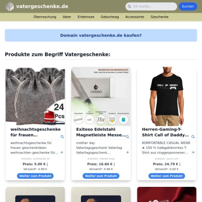 Screenshot vatergeschenke.de