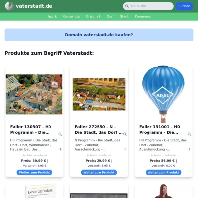 Screenshot vaterstadt.de