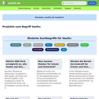 Screenshot vaults.de