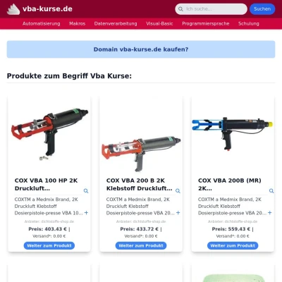 Screenshot vba-kurse.de
