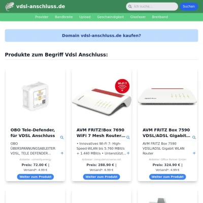 Screenshot vdsl-anschluss.de