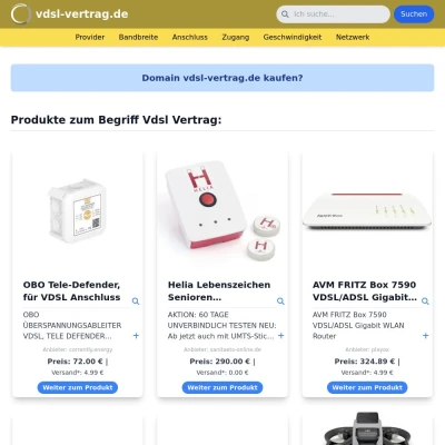 Screenshot vdsl-vertrag.de