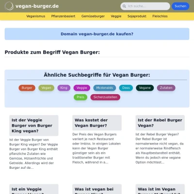 Screenshot vegan-burger.de