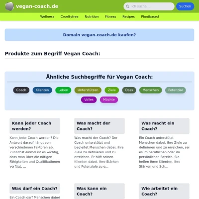 Screenshot vegan-coach.de