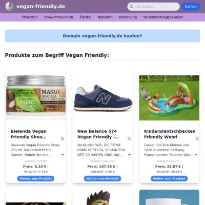 Screenshot vegan-friendly.de