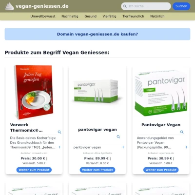 Screenshot vegan-geniessen.de