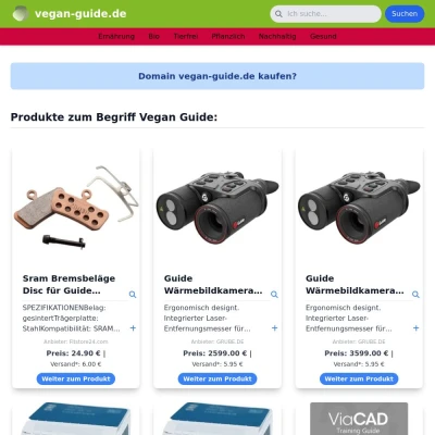 Screenshot vegan-guide.de