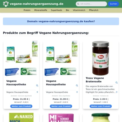 Screenshot vegane-nahrungsergaenzung.de