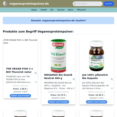 Screenshot veganesproteinpulver.de