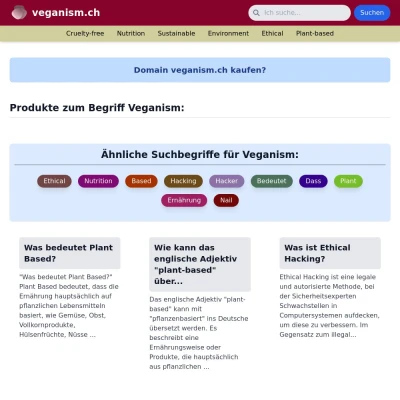 Screenshot veganism.ch