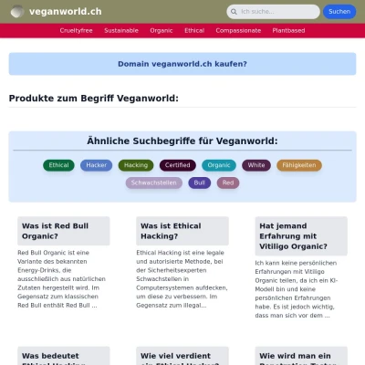 Screenshot veganworld.ch